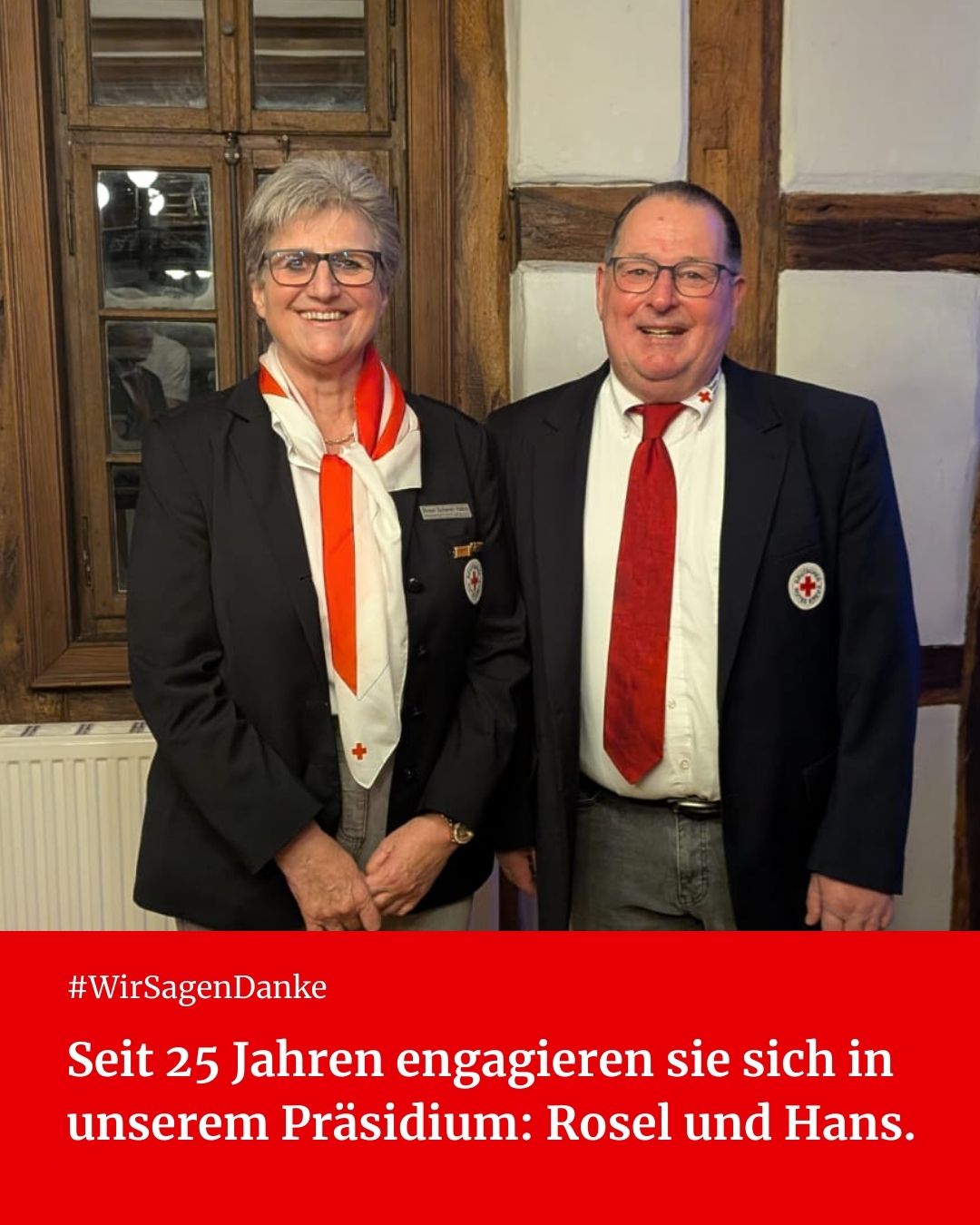 Ehrung für 25-jährige Präsidiumsarbeit im historischen Rathaus in Groß-Gerau: Rosel Scherer-Hahn und Hans Reinheimer