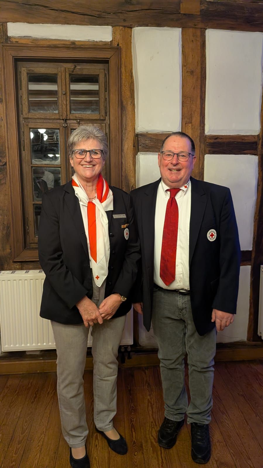 Ehrung für 25-jährige Präsidiumsarbeit im historischen Rathaus in Groß-Gerau: Rosel Scherer-Hahn und Hans Reinheimer