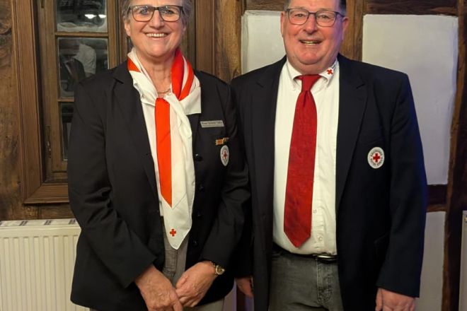 Ehrung für 25-jährige Präsidiumsarbeit im historischen Rathaus in Groß-Gerau: Rosel Scherer-Hahn und Hans Reinheimer